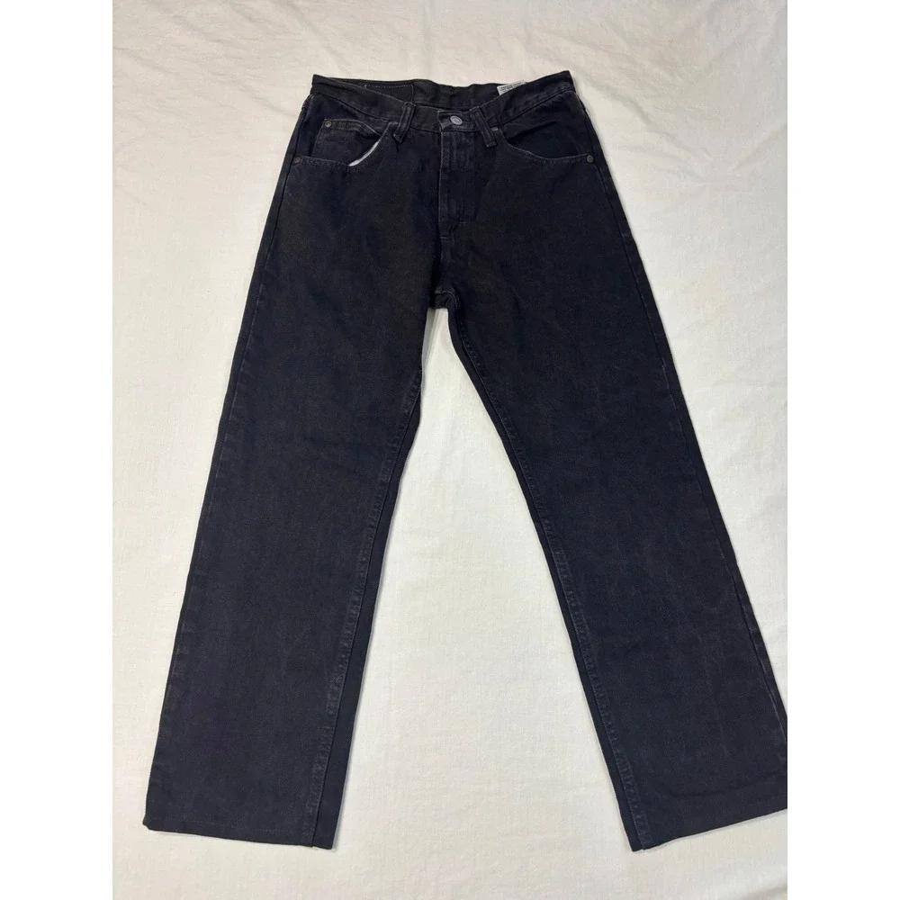 Wrangler Premium Quality Mens Black Straight Leg Denim Jeans 29x30 1096501CB